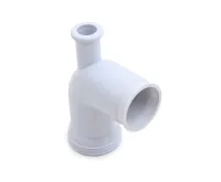 Odpadní koleno závitové s přídavným vstupem - bílé