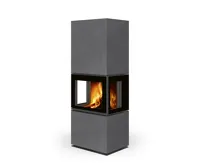 ROMOTOP Designové krby LERA C GH s děleným sklem, Thermaline světle šedivá 62