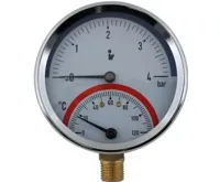 Termomanometr 81mm 0-4 bar, 0-120°C, spodní vývod 1/2&quot;