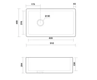 KERASAN ESSEX keramický dřez 91x45,6cm, bílá (3)