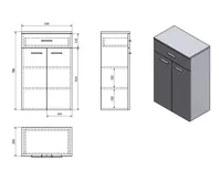 AQUALINE ZOJA/KERAMIA FRESH skříňka spodní se zásuvkou 50x78x29cm, dub platin (5)