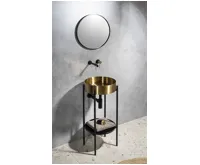 SAPHO AURUM nerezové umyvadlo na desku, průměr 38cm, včetně výpusti, zlato mat (3)