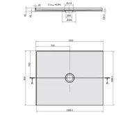 POLYSAN MIRAI sprchová vanička z litého mramoru, obdélník 100x80x1,8cm, levá, bílá (9)