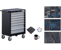 BGS Dílenský vozík, 7 zásuvek, se 129 nástroji