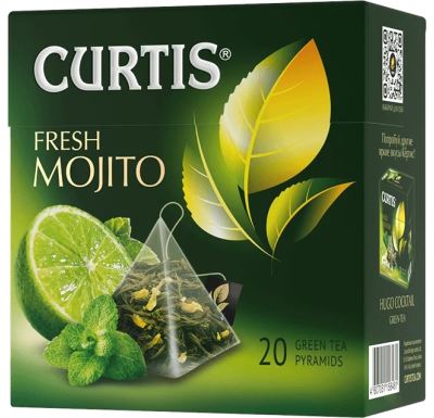 Curtis zelený čaj Fresh Mojito pyramidové sáčky 20 x 1.8 g