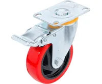 BGS Otočné kolečko s brzdou, červené/černé, 100 mm