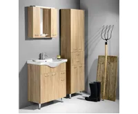 AQUALINE ZOJA/KERAMIA FRESH skříňka vysoká se zásuvkami 50x184x29cm, dub platin (4)