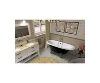 POLYSAN REGATA volně stojící vana 175x85x61cm, nohy bronz, černá/bílá (1)