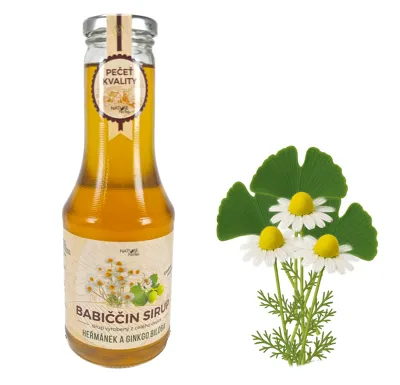 Nature NoTea s.r.o. Babiččin bylinný sirup Heřmánek & Ginkgo 0.5l