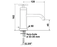 SAPHO INDUSTRY stojánková umyvadlová baterie, výška 162 mm, nikl/černá (4)