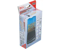 BGS Vrtáky spirálové, HSS-G, s titanovým povrchem, 1 - 10 mm, 19dílná sada (5)