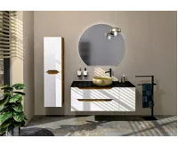 SAPHO WAVE skříňka vysoká 40x140x20cm, levá/pravá, bílá/dub alabama (2)