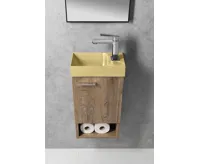 SAPHO PICCOLINO betonové umývátko 30,8x17cm, baterie vpravo, žlutá mat (7)