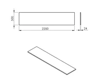 SAPHO PLATO deska Rockstone 2200x24x500mm, bílá mat (4)