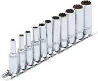 BGS Hlavice nástrčné 1/4" 4-13 mm,12ti hranné,prodloužené, 11 dílů (1)