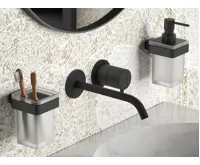 GEDY SAMOA dávkovač mýdla 170ml, mléčné sklo, černá mat (5)