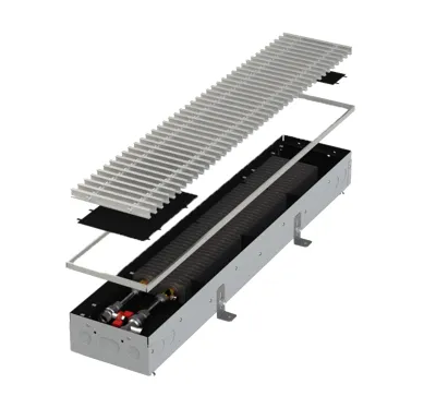 MINIB Podlahový konvektor COIL-PB90 E 2500mm Bez ventilátoru, pozink, mřížka 249mm