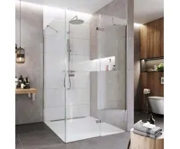 NOVEA Sprchový kout, čtverec, 100 cm, chrom ALU, sklo Čiré, dveře pravé a pevný díl NOVEA Sprchový kout, čtverec, 100 cm, chrom ALU, sklo Čiré, dveře pravé a pevný díl