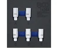 BGS Vložka do dílenského vozíku 1/6: sada zástrčných hlavic pro bezpečnostní šrouby ráfků pro