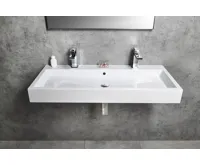 SAPHO ORINOKO dvojumyvadlo, litý mramor, 100x42 cm, bílá (4)