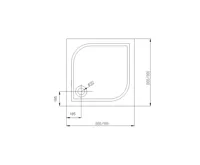 PROFI-RICH Vanička čtverec - litý mramor,  90x90x3cm (1)