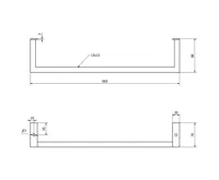 AQUALINE HANG držák ručníků pod umyvadlo 665x98mm, černá mat (5)