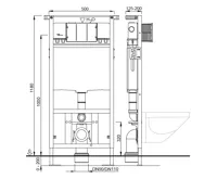 Závěsné WC PAULA s podomítkovou nádržkou a tlačítkem Schwab, černá mat (4)