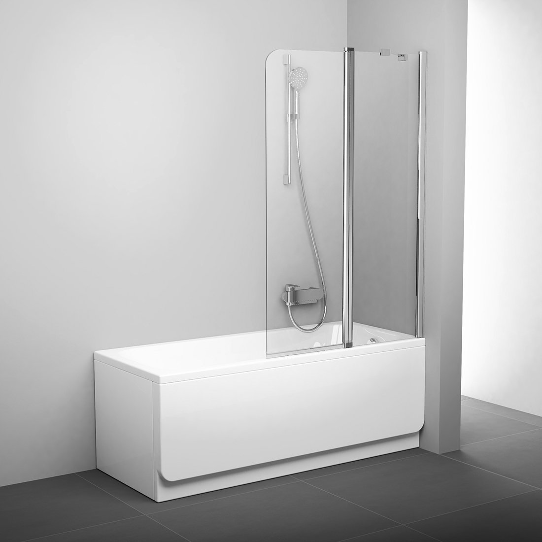 Ravak vanová zástěna cvs2-100 r bright alu+transparent