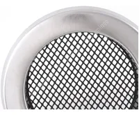 HS Flamingo Krbová mřížka KULATÁ 160 mm broušený chrom (1)