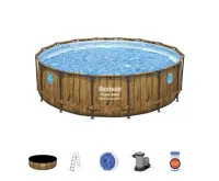 Bestway Bazén Power Steel Wood Swim Vista 4,88 x 1,22 m - 56725 (1)