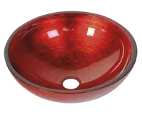 SAPHO MURANO ROSSO IMPERO skleněné umyvadlo na desku, průměr 40cm, červená