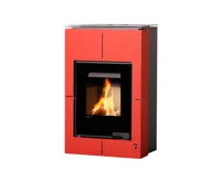 HS Flamingo Krbová kamna AQUAFLAM VARIO ® SAPORO 11/7kW červená, elektronická regulace