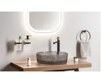 SAPHO SOLARIS stojánková umyvadlová baterie vysoká, černá/zlato mat (3)