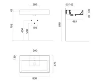 GSI KUBE X keramické umyvadlo 80x47cm, bez otvoru, bílá mat (6)