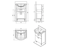 AQUALINE ZOJA umyvadlová skříňka šuplíková 50,8x74x29,9cm, bílá (2)