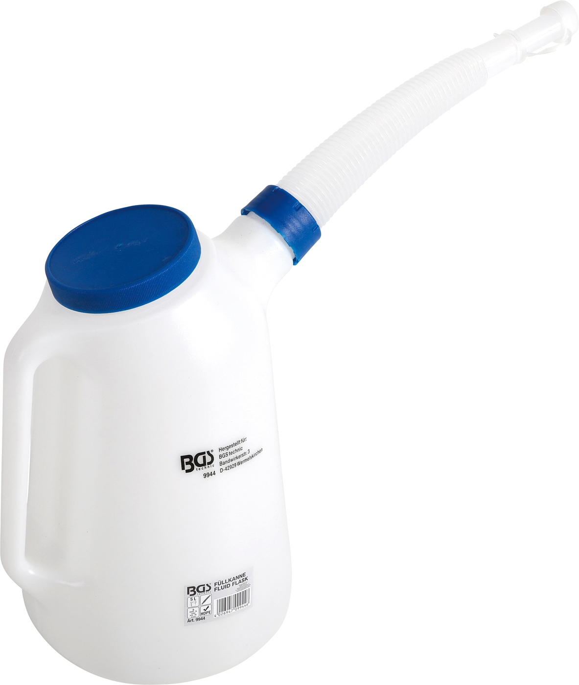 Bgs nálevka s ohebným hrdlem a víkem, 5 l