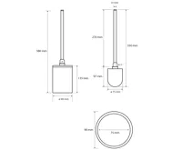 SAPHO X-ROUND BLACK WC štětka na postavení, černá mat (2)