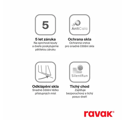 Ravak sprchové dveře BLIX BLDP4-180 satin+Transparent *