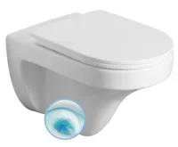 AQUALINE DENICA závěsná WC mísa, Vortex Rimless, 36x52cm, bílá