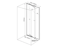 AQUALINE AMICO sprchové dveře výklopné 1040-1220x1850mm, čiré sklo (13)