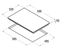 CATA Indukční deska GIGA 600 WH 60 cm 4 zóny gigazóna 40 cm (1)