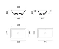 GSI KUBE X keramické umyvadlo 60x37cm, zápustné, broušená spodní hrana, bílá ExtraGlaze (8)