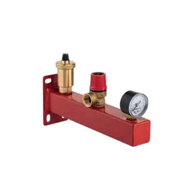 Bezpečnostní ocelová skupina 6 barů pro kotle na pevná paliva - červená