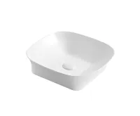 Umyvadlo na desku bez přepadu, 400x400x105 mm, čtvercové, keramické Umyvadlo na desku bez přepadu, 400x400x105 mm, čtvercové, keramické