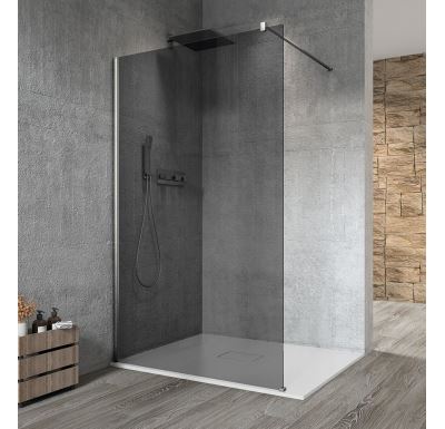 GELCO VARIO CHROME jednodílná sprchová zástěna k instalaci ke stěně, kouřové sklo, 1400 mm