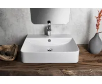 ISVEA SOTT AQUA keramické umyvadlo závěsné/na desku, 61x50cm, bílá (7)