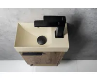 SAPHO PICCOLINO betonové umývátko 30,8x17cm, baterie vpravo, žlutá mat (5)