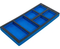 BGS Pěnová vložka (modul) do dílenského vozíku 1/3, prázdná, 6 přihrádky , 408 x 189 x 32 mm (1)