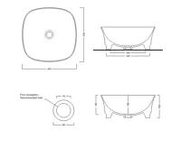 SAPHO IDEA keramické umyvadlo na desku 42x42cm, bílá (8)
