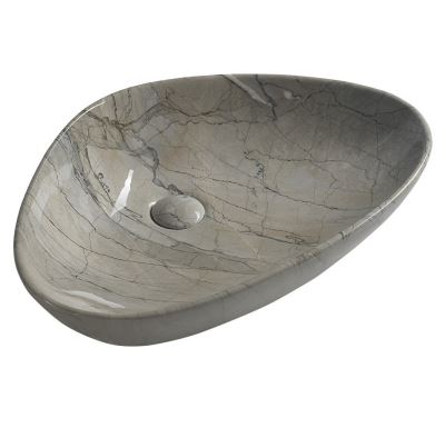 SAPHO DALMA keramické umyvadlo na desku, 58,5x39 cm, grigio